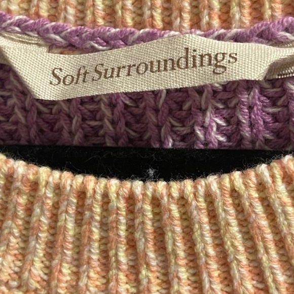 🚩 Final Sale- Soft Surroundings | Striped Knit Karlie Sweater Large Beachy - Picture 3 of 5